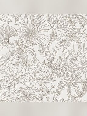 Guvana Peel and Stick Wallpaper Floral Leaf Brown 17.3x78.7 Self Adhesive Decor